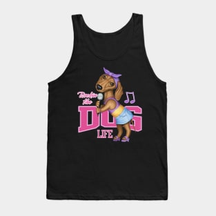 Funny Doxie Dog singing with cute pose Dachshund tee Tank Top